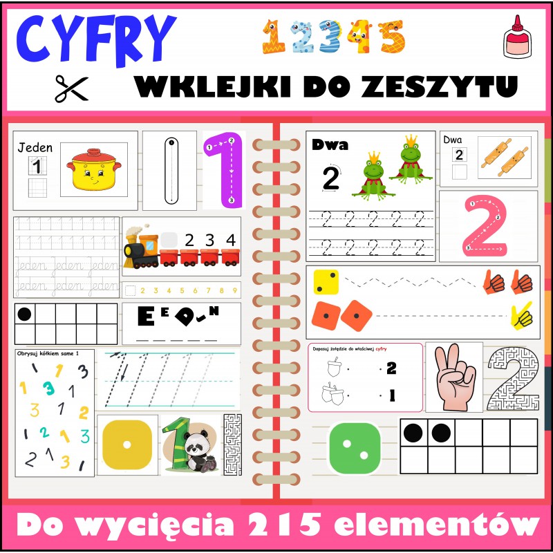 CYFRY - Wklejki Do Zeszytu