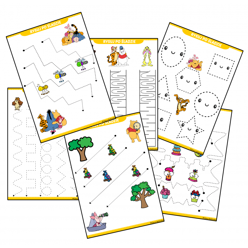 Rysuj po śladzie - Kubusia Puchatka