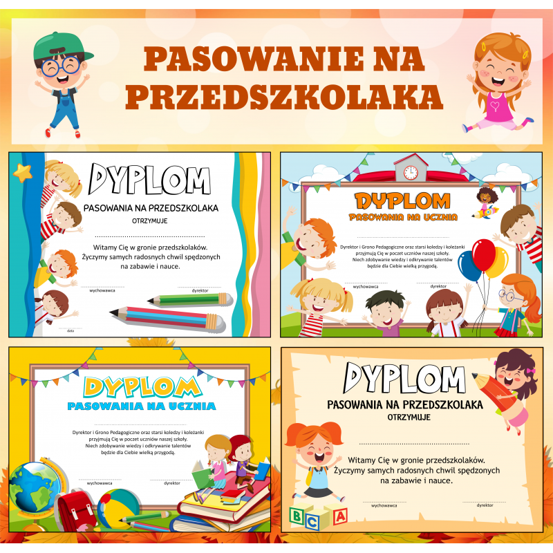 Pasowanie na przedszkolaka- Dyplomy