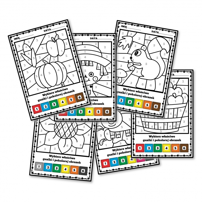 Dzień guzika - Pokoloruj według kodu