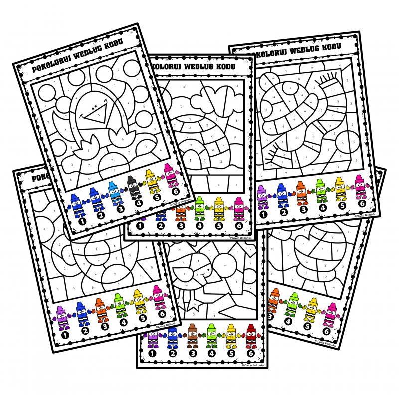 Dzień kredki - Pokoloruj według kodu