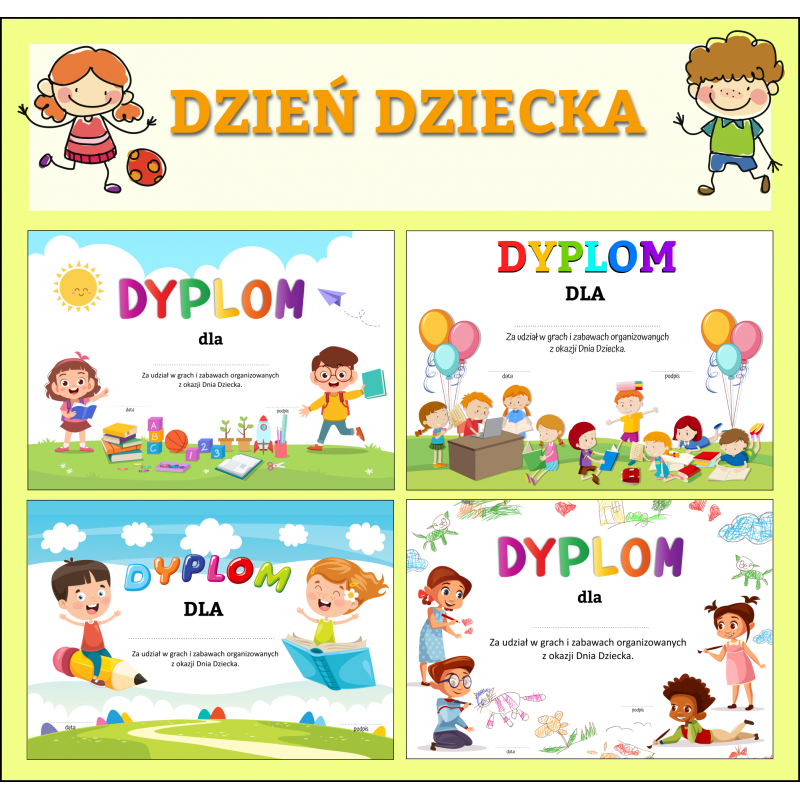 Dzień Dziecka- Dyplomy