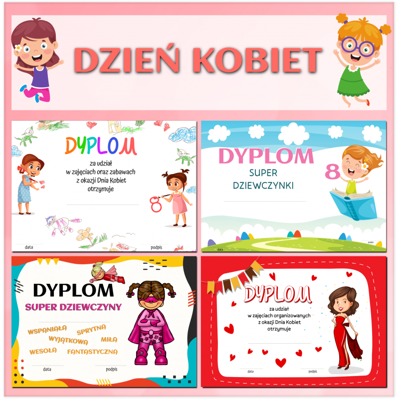 Dzień Kobiet- dyplomy
