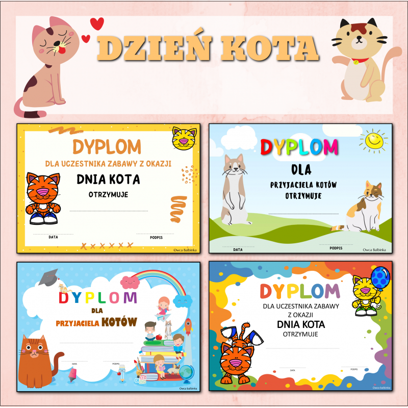 Dzień kota- Dyplomy