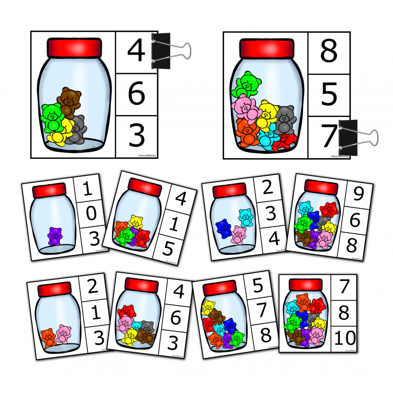 Dzień misia- klamerki słoiki