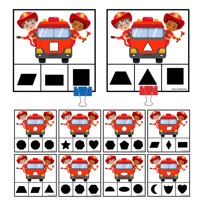 Dzień strażaka- klamerkowe figury