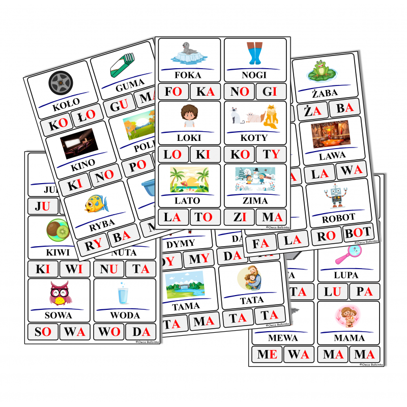Układanki - Wyrazy 2 sylabowe