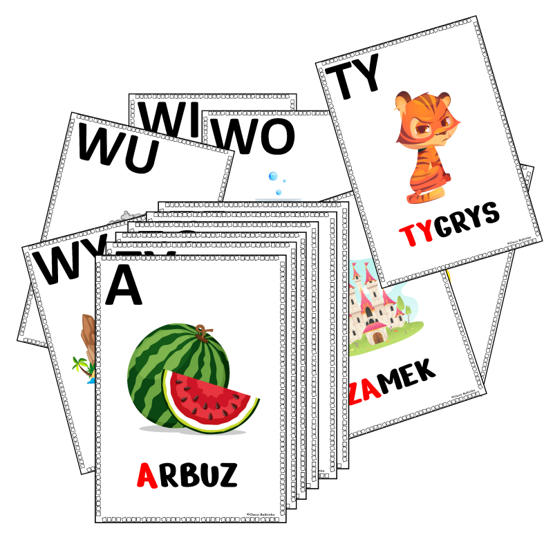 Sylaby otwarte - plansze edukacyjne