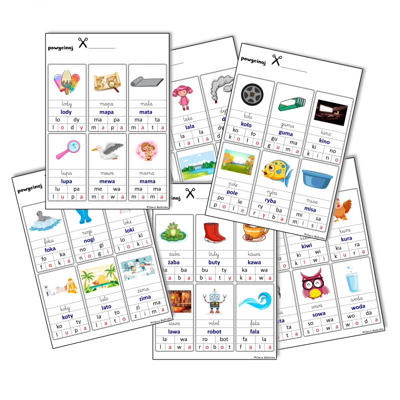 Fiszki - wyrazy 2 sylabowe