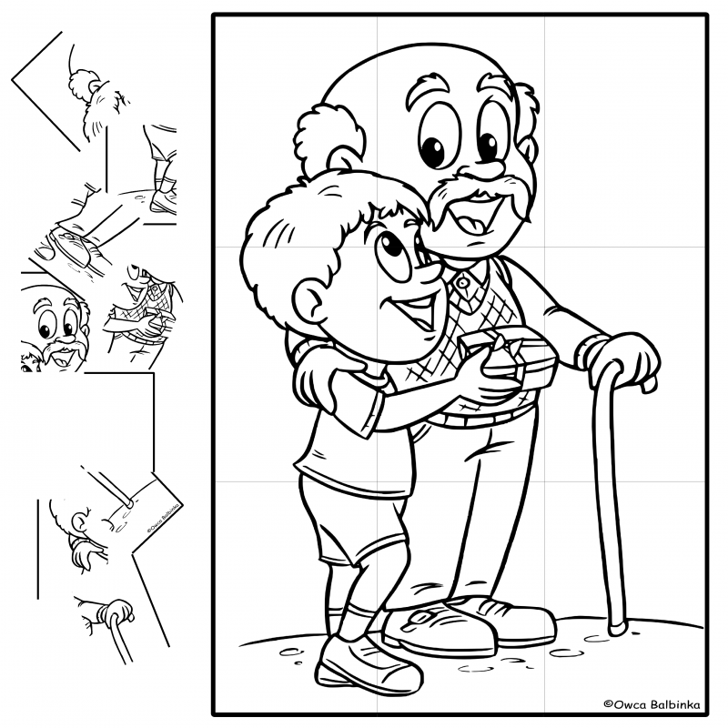 Dzień Babci i Dziadka - Kolorowanka XXXL