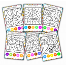 Nauka czytania- Pokoloruj według kodu