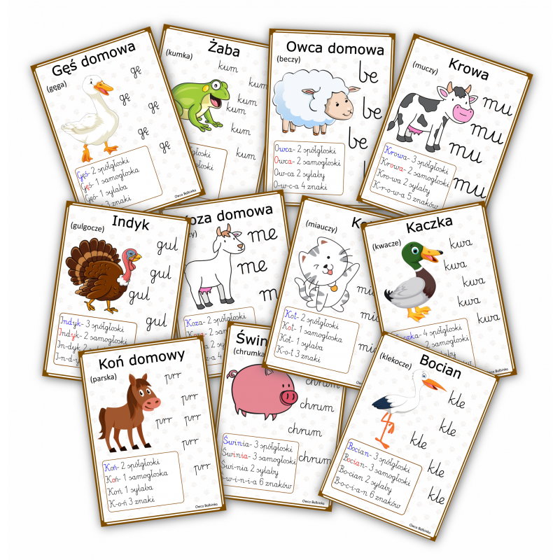 Nauka czytania- Odgłosy zwierząt