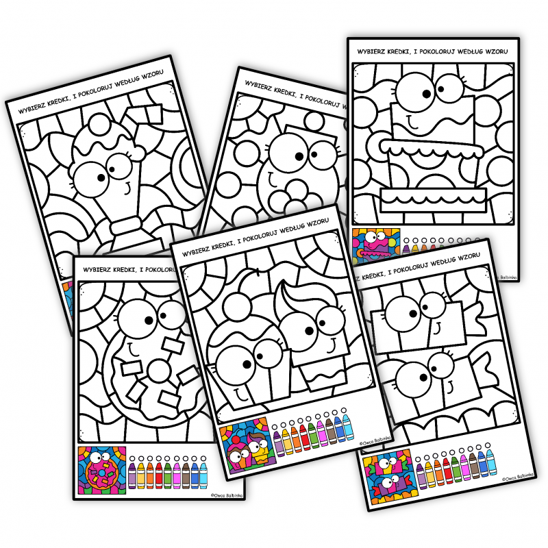 Wypieki - Pokoloruj według wzoru