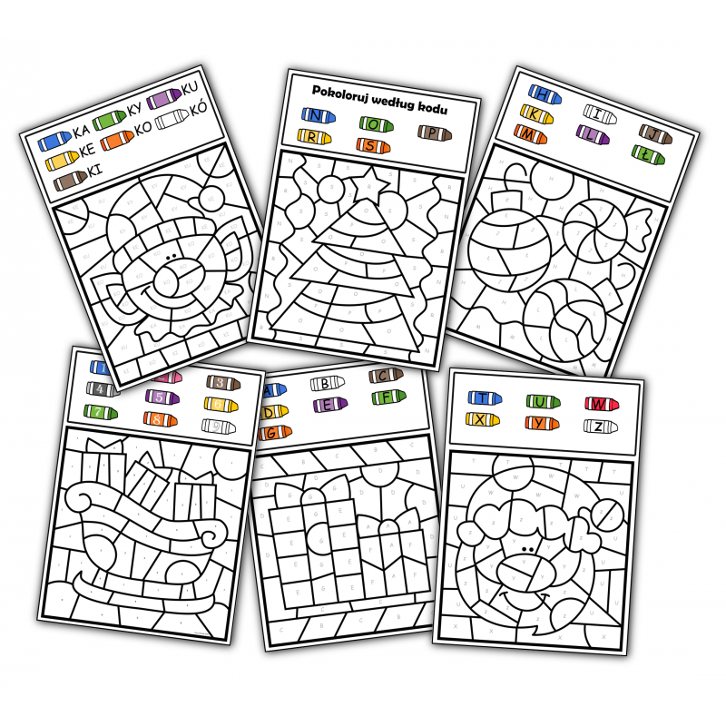 Boże Narodzenie- Pokoloruj według kodu