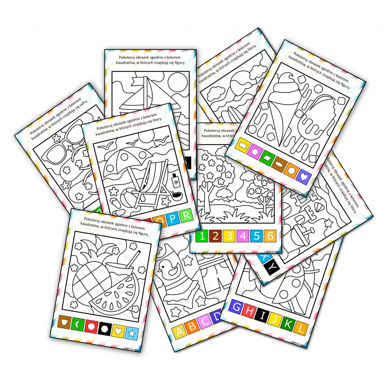Wakacyjne kodowanie- Kolorowanki