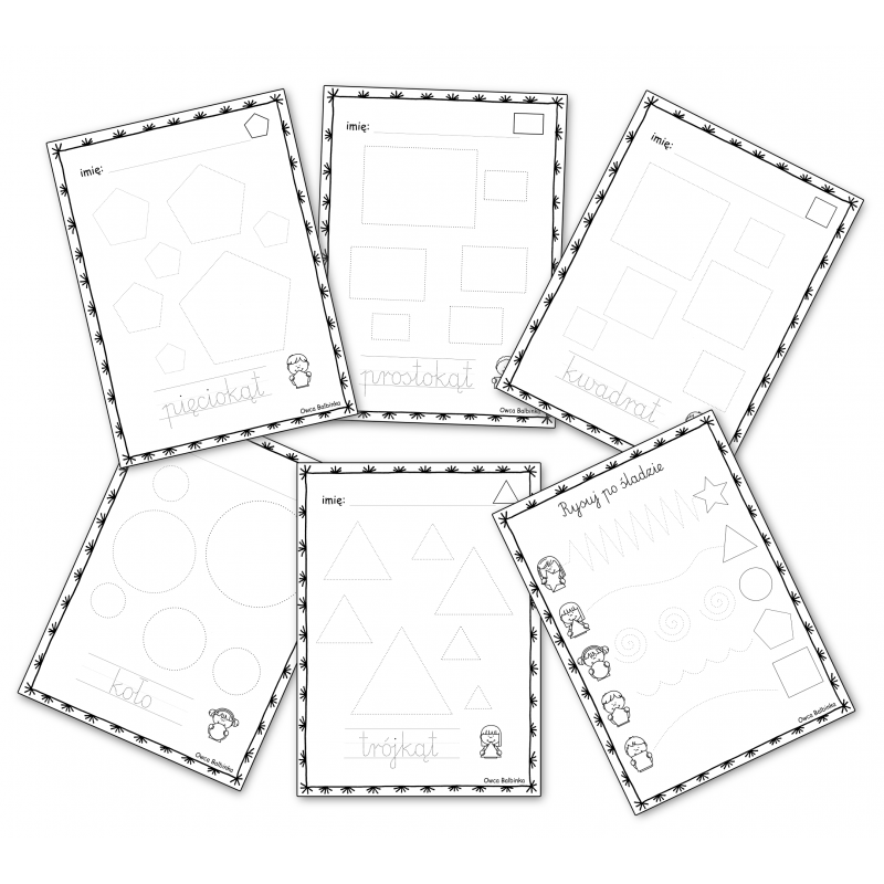 Figury geometryczne- Rysuj po śladzie