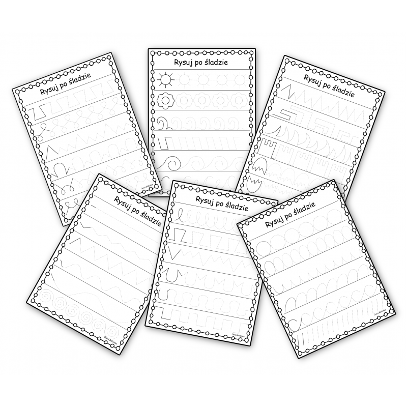 Szlaczki- Rysuj po śladzie