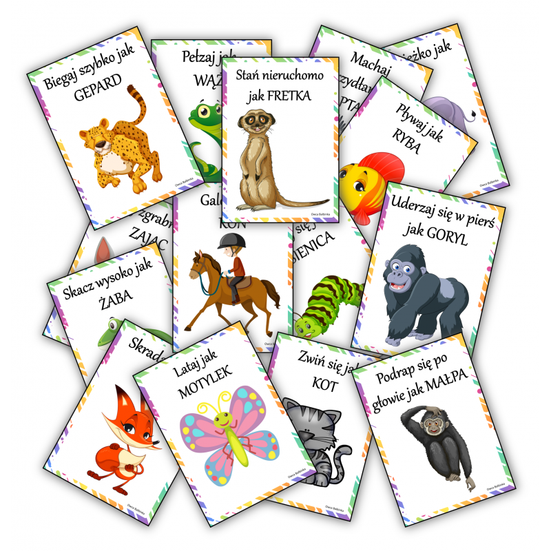 Zabawa zręcznościowa- naśladuj zwierzęta