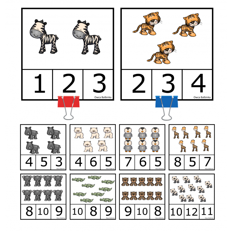 Zwierzęta egzotyczne- klamerki 1-11
