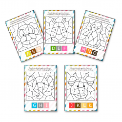 Zwierzęta- Pokoloruj według kodu