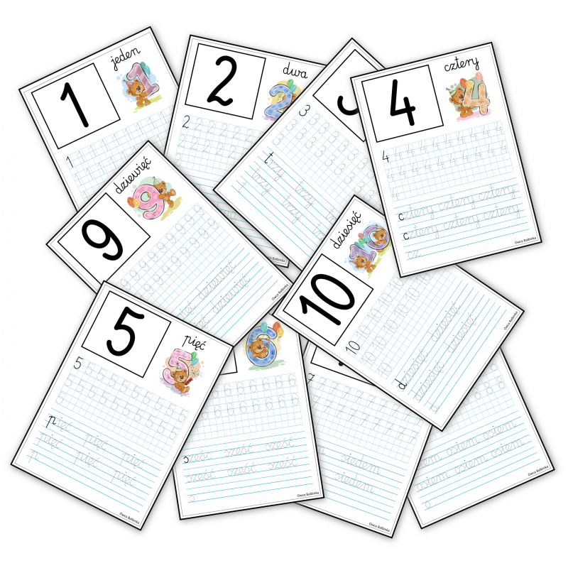 Cyfry misie- Kaligrafia