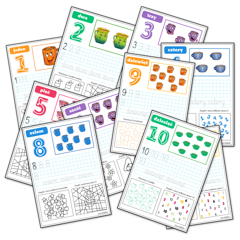 Dzień herbaty- cyfry od 1-10