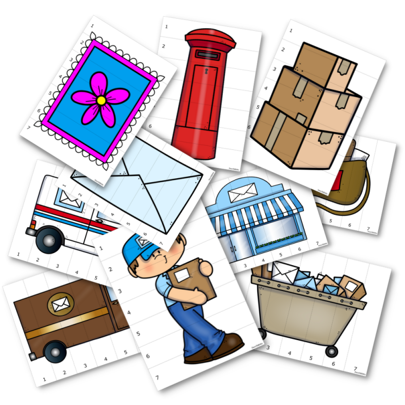 Dzień listonosza- puzzle, memo