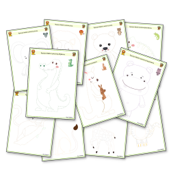 Zwierzęta egzotyczne- rysuj po śladzie