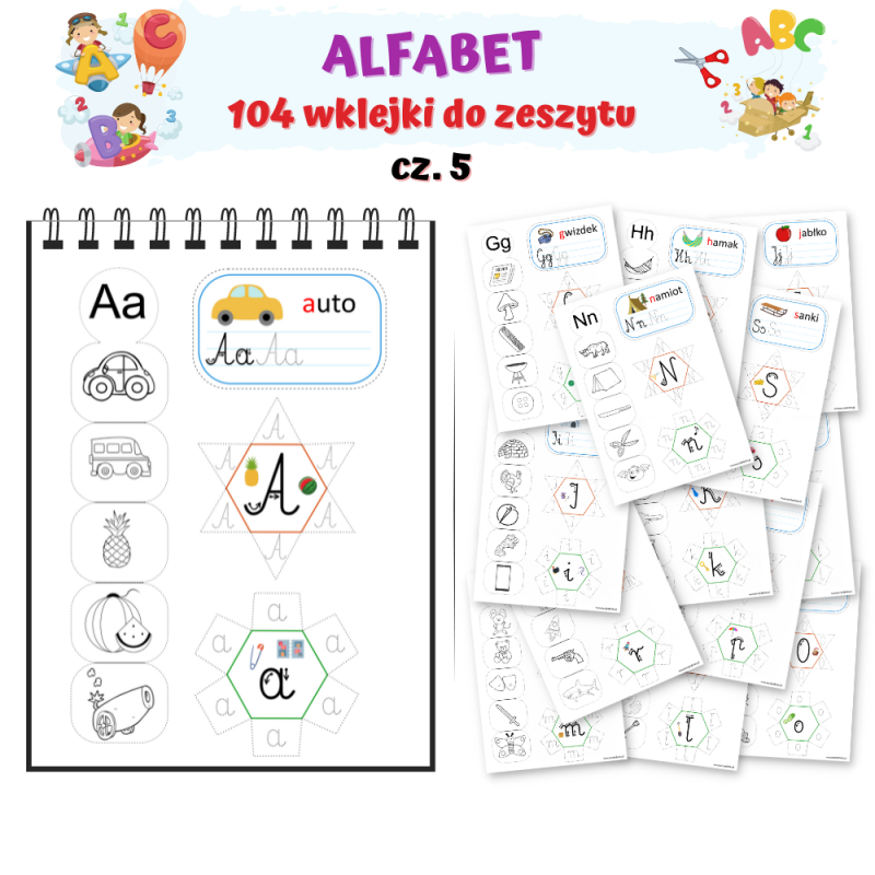 Alfabet- wklejki do zeszytu cz. 5