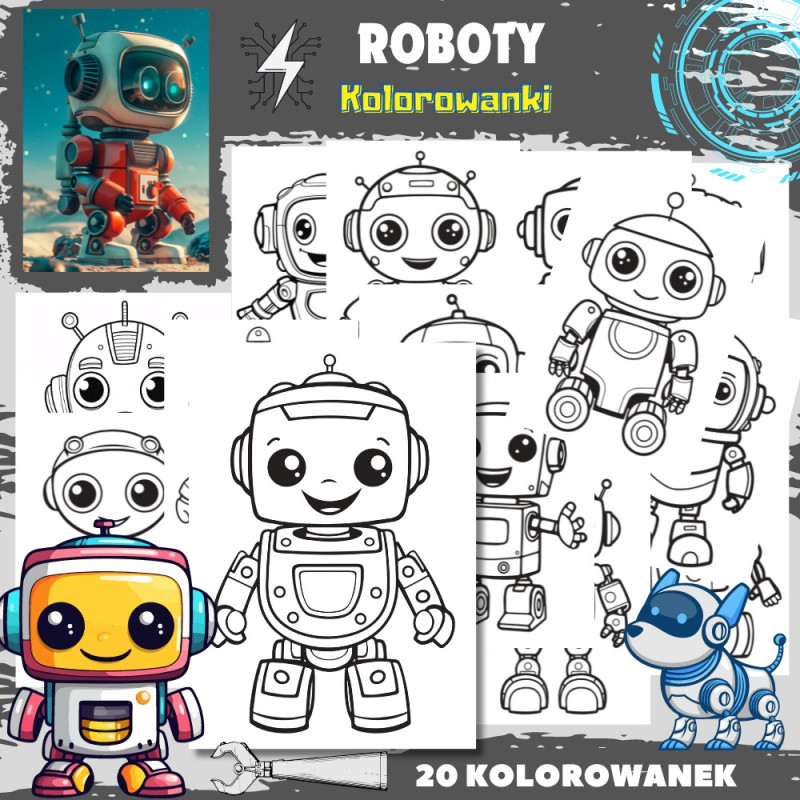 ROBOTY - Kolorowanki
