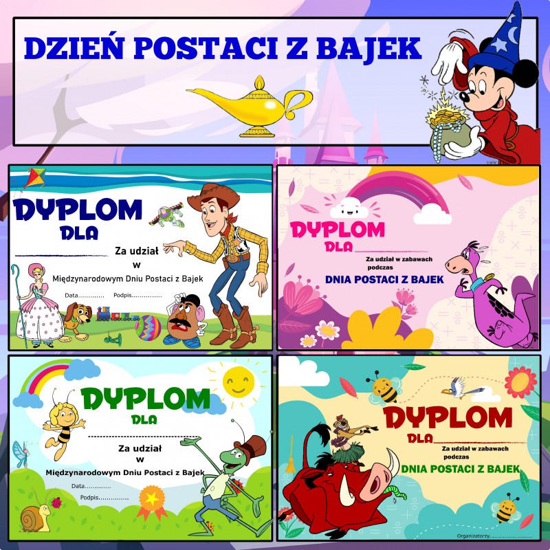 Dzień postaci z bajek - Dyplomy
